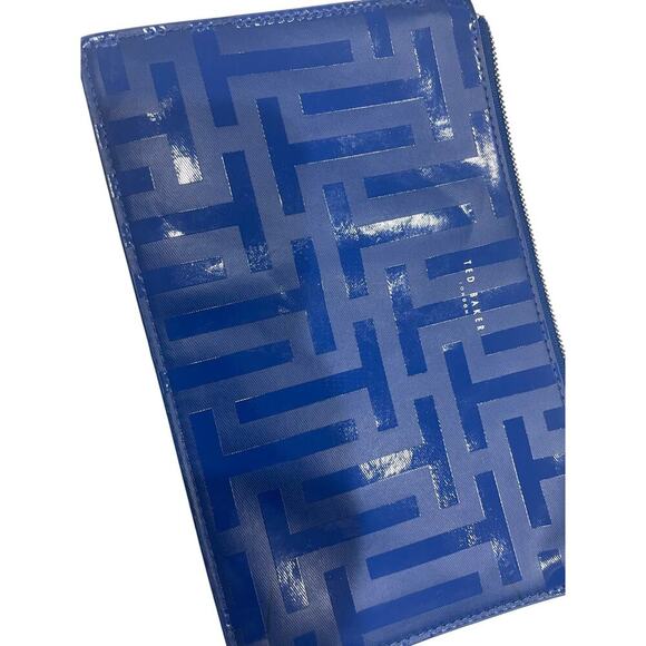 TED BAKER ROYAL BLUE CLUTCH WRISTLET BAG PREPPY CHIC AESTHETIC VERSATILE - Picture 10 of 14